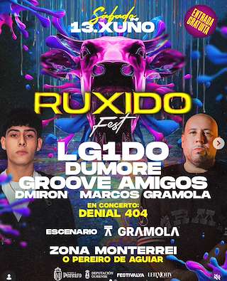 Fechas, información, programa, cartel, imágenes, mapa y ubicación de Ruxido Fest (2026)  en  O Pereiro de Aguiar