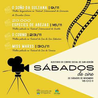 Fechas, información, programa, cartel, imágenes, mapa y ubicación de Sábados de Cine  en  Ortigueira