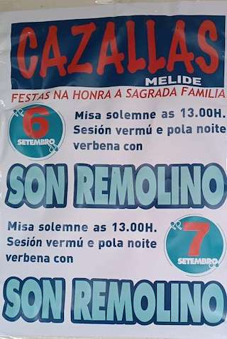 Fechas, información, programa, cartel, imágenes, mapa y ubicación de Sagrada Familia de Cazallas  en  Melide