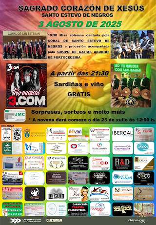 Fechas, información, programa, cartel, imágenes, mapa y ubicación de Sagrado Corazón de Xesús de Santo Estevo de Negros  en  Redondela