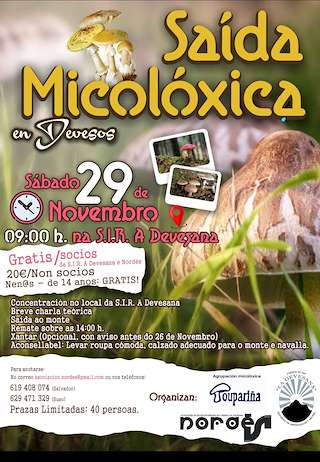 Fechas, información, programa, cartel, imágenes, mapa y ubicación de Saída Micolóxica de Devesos (2025)  en  Ortigueira