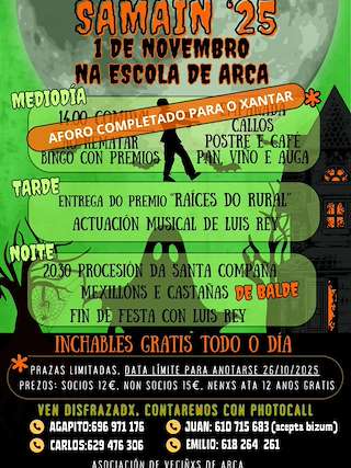 Fechas, información, programa, cartel, imágenes, mapa y ubicación de Samaín de Arca  (2025)  en  A Estrada