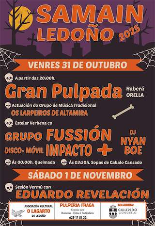 Fechas, información, programa, cartel, imágenes, mapa y ubicación de Samaín de Ledoño (2025)  en  Culleredo