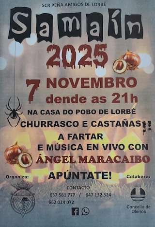 Fechas, información, programa, cartel, imágenes, mapa y ubicación de Samaín de Lorbé  (2025)  en  Oleiros