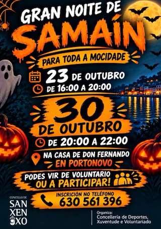 Fechas, información, programa, cartel, imágenes, mapa y ubicación de Samaín de Portonovo (2026)  en  Sanxenxo