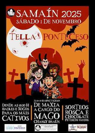 Fechas, información, programa, cartel, imágenes, mapa y ubicación de Samaín de Tella (2025)  en  Ponteceso