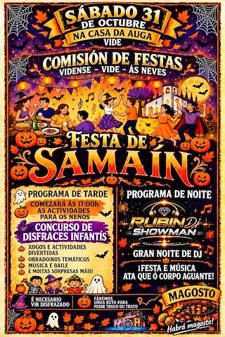 Fechas, información, programa, cartel, imágenes, mapa y ubicación de Samaín de Vide (2026)  en  As Neves