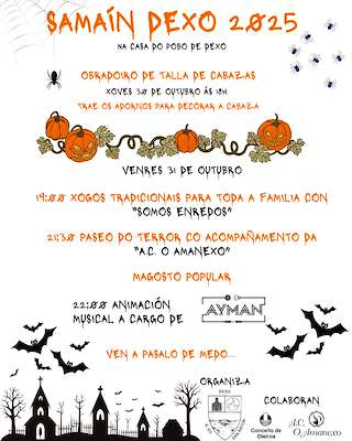 Fechas, información, programa, cartel, imágenes, mapa y ubicación de Samaín do Dexo (2025)  en  Oleiros
