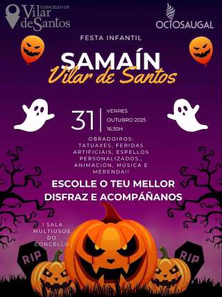 Fechas, información, programa, cartel, imágenes, mapa y ubicación de Samaín Infantil (2025)  en  Vilar de Santos