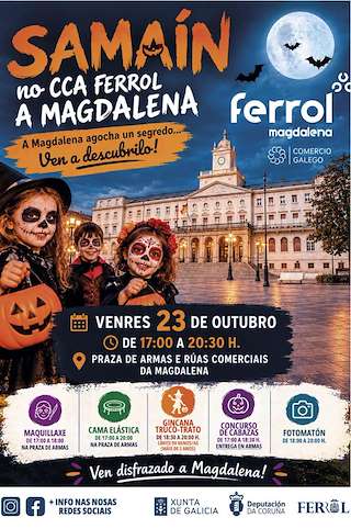 Fechas, información, programa, cartel, imágenes, mapa y ubicación de Samaín no CCA A Magdalena (2026)  en  Ferrol