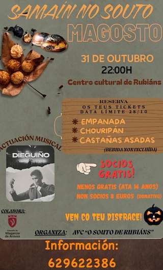 Fechas, información, programa, cartel, imágenes, mapa y ubicación de Samaín no Souto de Rubiáns (2025)  en  Vilagarcía de Arousa