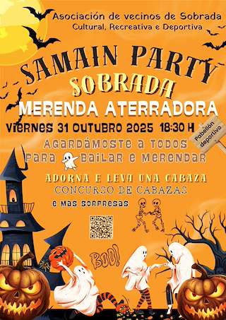 Fechas, información, programa, cartel, imágenes, mapa y ubicación de Samaín Party de Sobrada (2025)  en  Tomiño
