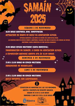 Fechas, información, programa, cartel, imágenes, mapa y ubicación de Samaín (2025)  en  Ribeira