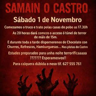 Fechas, información, programa, cartel, imágenes, mapa y ubicación de V Samaín Rural do Castro (2025)  en  Sada