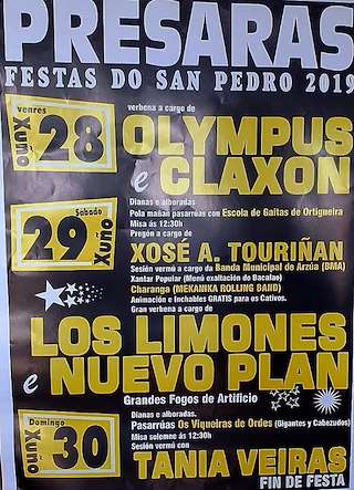 San Antonio, San Pedro y el Corpus Christi de Présaras (2026) en Vilasantar