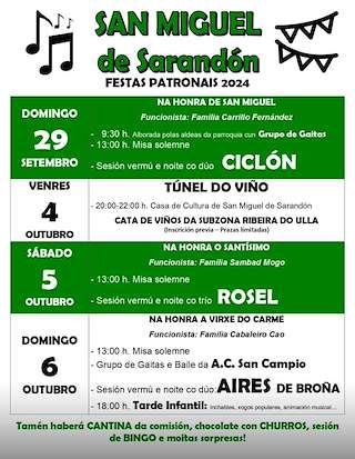 San Miguel, Santísimo e Virxe do Carme de Sarandón en Vedra