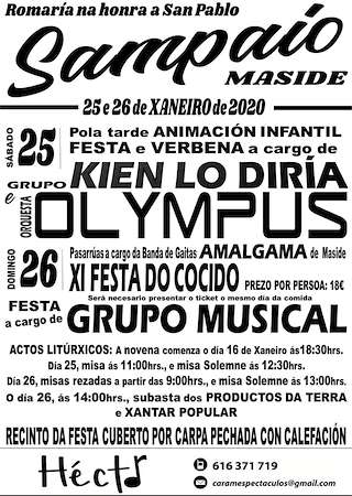 San Pablo de Sampaio - XV Festa do Cocido (2026) en Maside