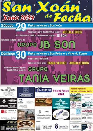 San Pedro, San Xoán e a Virxe do Carme de Fecha en Santiago de Compostela