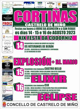 Virxe da Asunción e San Roque - XXI Festa da Codorniz en Castrelo de Miño