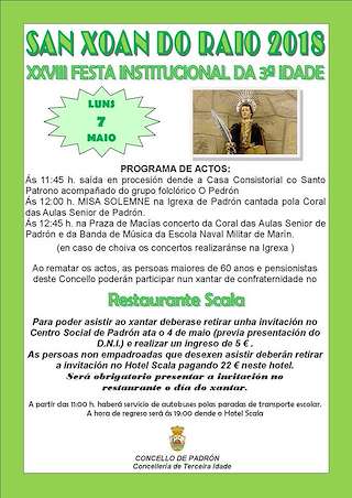 San Xoán do Raio - XXXIII Festa Institucional da 3ª Idade (2026) en Padrón