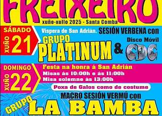 Fechas, información, programa, cartel, imágenes, mapa y ubicación de San Adrián de Freixeiro  en  Santa Comba