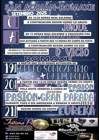 Fechas, información, programa, cartel, imágenes, mapa y ubicación de San Adrián de Veiga  - A Romaxe do Casón (2025)  en  Ortigueira