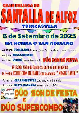 Fechas, información, programa, cartel, imágenes, mapa y ubicación de San Adriano de Santalla de Alfoz  en  Triacastela