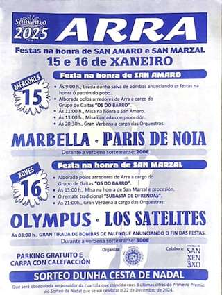 Fechas, información, programa, cartel, imágenes, mapa y ubicación de San Amaro e San Marzal de Arra  en  Sanxenxo