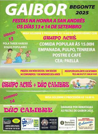 Fechas, información, programa, cartel, imágenes, mapa y ubicación de San Andrés de Gaibor  en  Begonte