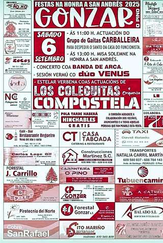 Fechas, información, programa, cartel, imágenes, mapa y ubicación de San Andrés de Gonzar  en  O Pino
