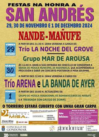 Fechas, información, programa, cartel, imágenes, mapa y ubicación de San Andrés de Mañufe  en  Gondomar