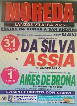 Fechas, información, programa, cartel, imágenes, mapa y ubicación de San Andrés de Moreda  en  Vilalba