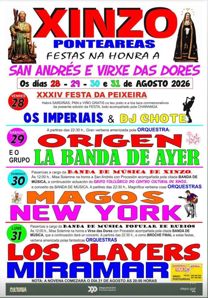 San Andrés e a Virxe das Dores de Xinzo (2026) en Ponteareas