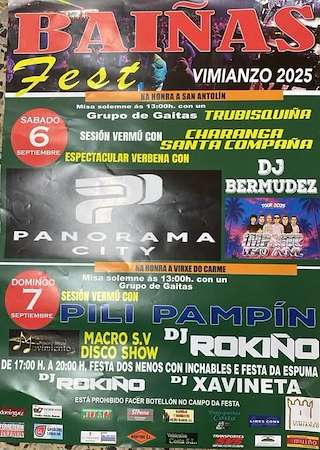 Fechas, información, programa, cartel, imágenes, mapa y ubicación de San Antolín e Virxe do Carme de Baíñas  en  Vimianzo