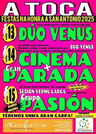Fechas, información, programa, cartel, imágenes, mapa y ubicación de San Antón da Toca  en  As Somozas