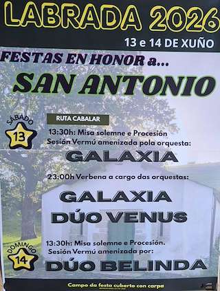 Fechas, información, programa, cartel, imágenes, mapa y ubicación de San Antón de Labrada (2026)  en  Abadín