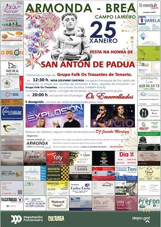 Fechas, información, programa, cartel, imágenes, mapa y ubicación de San Antón de Padua de Armonda   en  Campo Lameiro