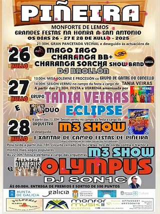 Fechas, información, programa, cartel, imágenes, mapa y ubicación de San Antón de Piñeira   en  Monforte de Lemos
