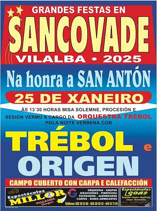 Fechas, información, programa, cartel, imágenes, mapa y ubicación de San Antón de Sancovade  en  Vilalba