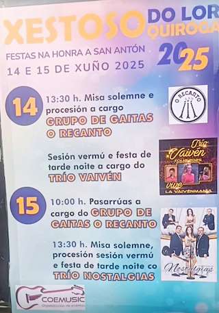 Fechas, información, programa, cartel, imágenes, mapa y ubicación de San Antón de Xestoso de Lor  en  Quiroga