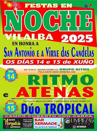 Fechas, información, programa, cartel, imágenes, mapa y ubicación de San Antón e a Virxe das Candelas de Noche  en  Vilalba
