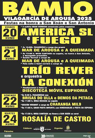 Fechas, información, programa, cartel, imágenes, mapa y ubicación de San Antón e San Xoán de Bamio  en  Vilagarcía de Arousa