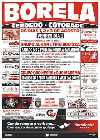 Fechas, información, programa, cartel, imágenes, mapa y ubicación de San Antón e Virxe das Dores de Borela  en  Cerdedo-Cotobade