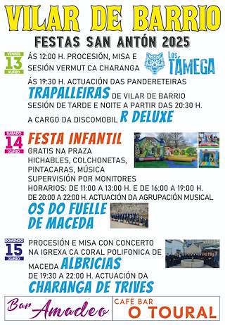 Fechas, información, programa, cartel, imágenes, mapa y ubicación de San Antón  en  Vilar de Barrio