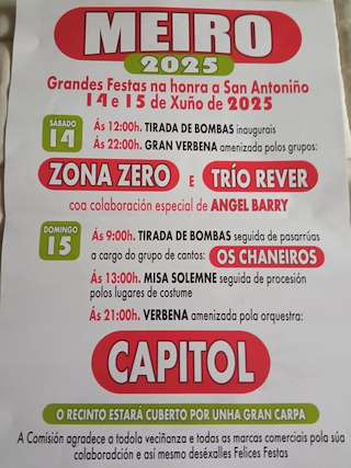 Fechas, información, programa, cartel, imágenes, mapa y ubicación de San Antoniño de Meiro  en  Bueu