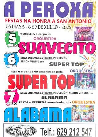Fechas, información, programa, cartel, imágenes, mapa y ubicación de San Antonio  en  A Peroxa