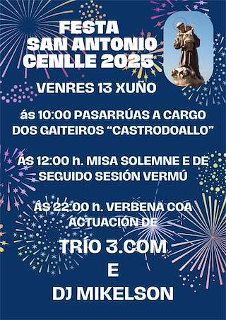 Fechas, información, programa, cartel, imágenes, mapa y ubicación de San Antonio  en  Cenlle