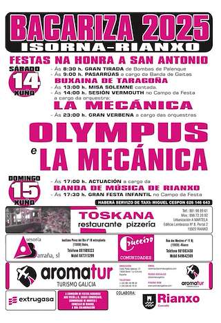 Fechas, información, programa, cartel, imágenes, mapa y ubicación de San Antonio de Bacariza  en  Rianxo