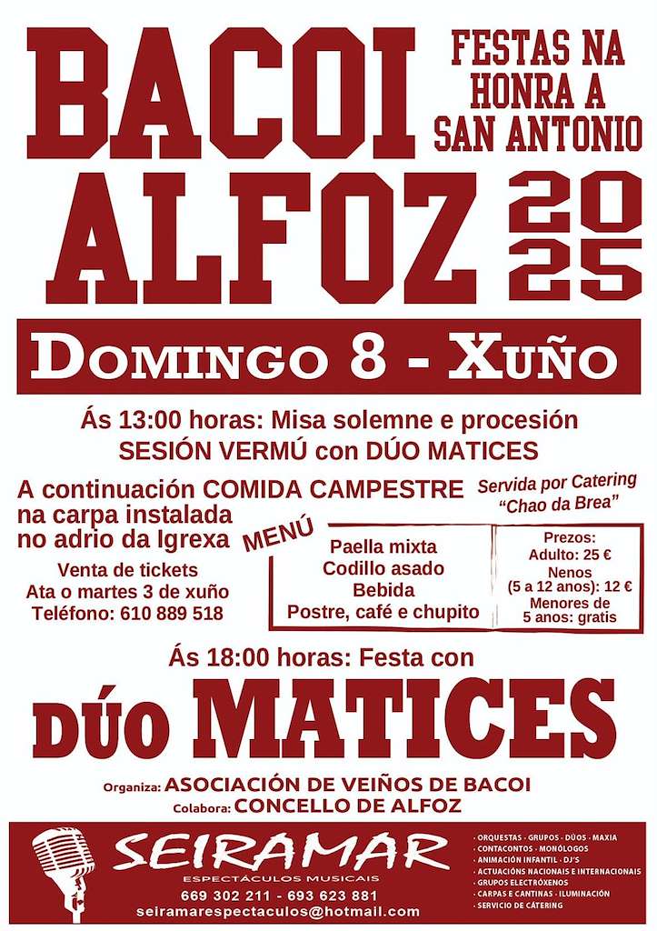 San Antonio de Bacoi (2026) en Alfoz do Castrodouro