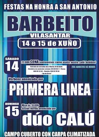 Fechas, información, programa, cartel, imágenes, mapa y ubicación de San Antonio de Barbeito  en  Vilasantar